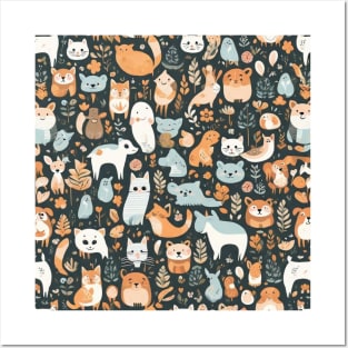 Cute animals pattern gift ideas Posters and Art